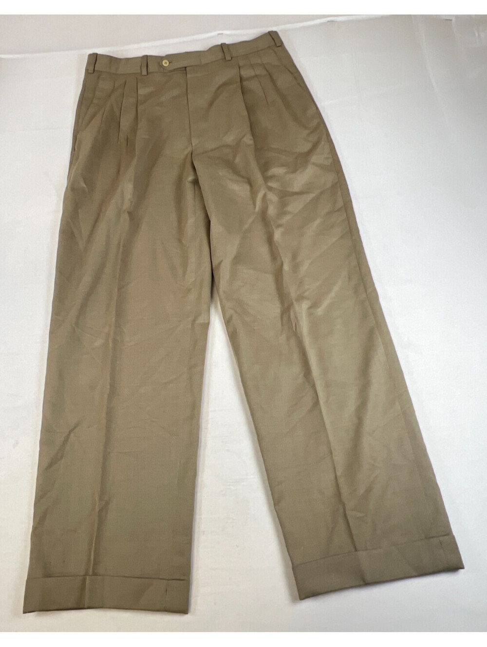 Vintage Nordstrom By JB Britches Men's 34x30 Beige Wool Pants Trousers